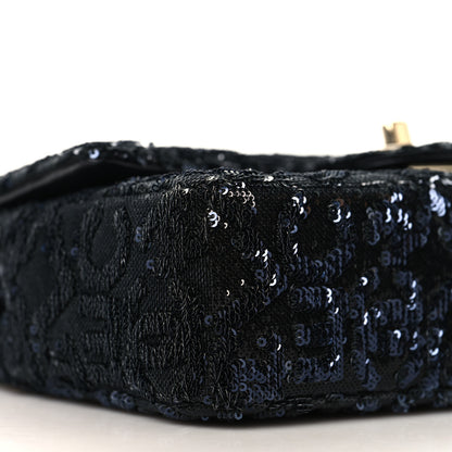 Chanel Sequin Quilted Small Single Flap Black 14 of 20