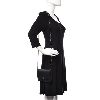 Chanel Caviar Sevruga Wallet On Chain WOC Black 2 of 11