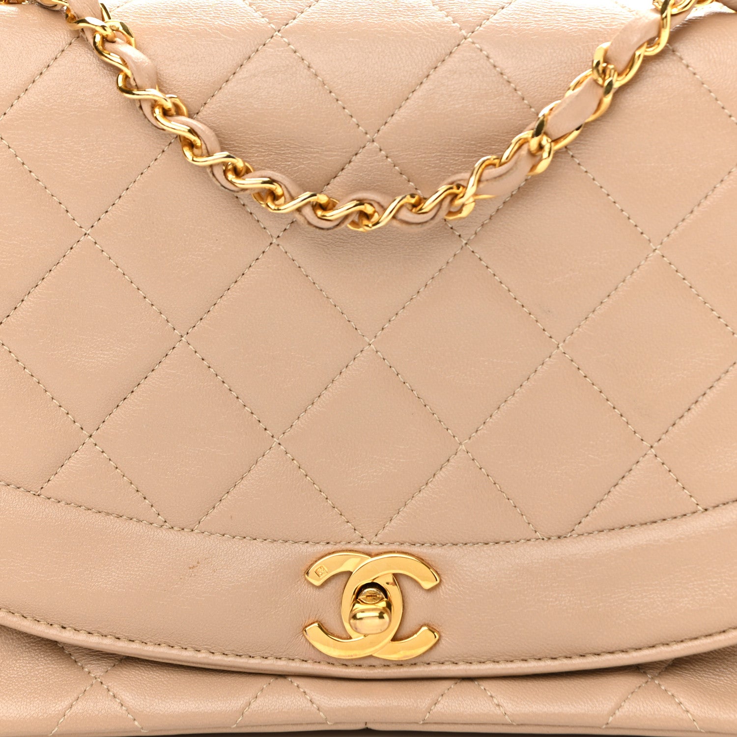 Chanel Lambskin Quilted Medium Single Flap Beige 7 of 14