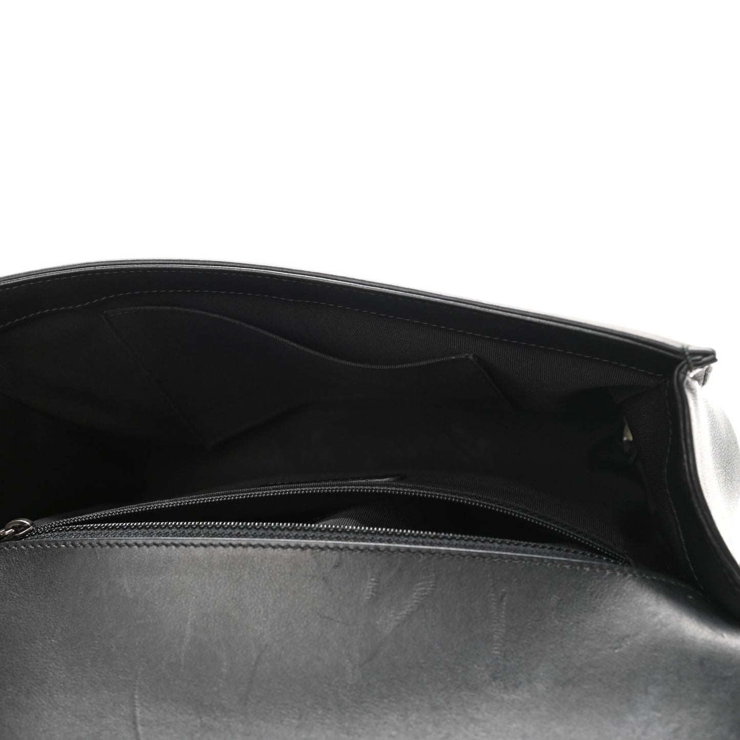 Calfskin Chevron Quilted New Medium Boy Flap Black