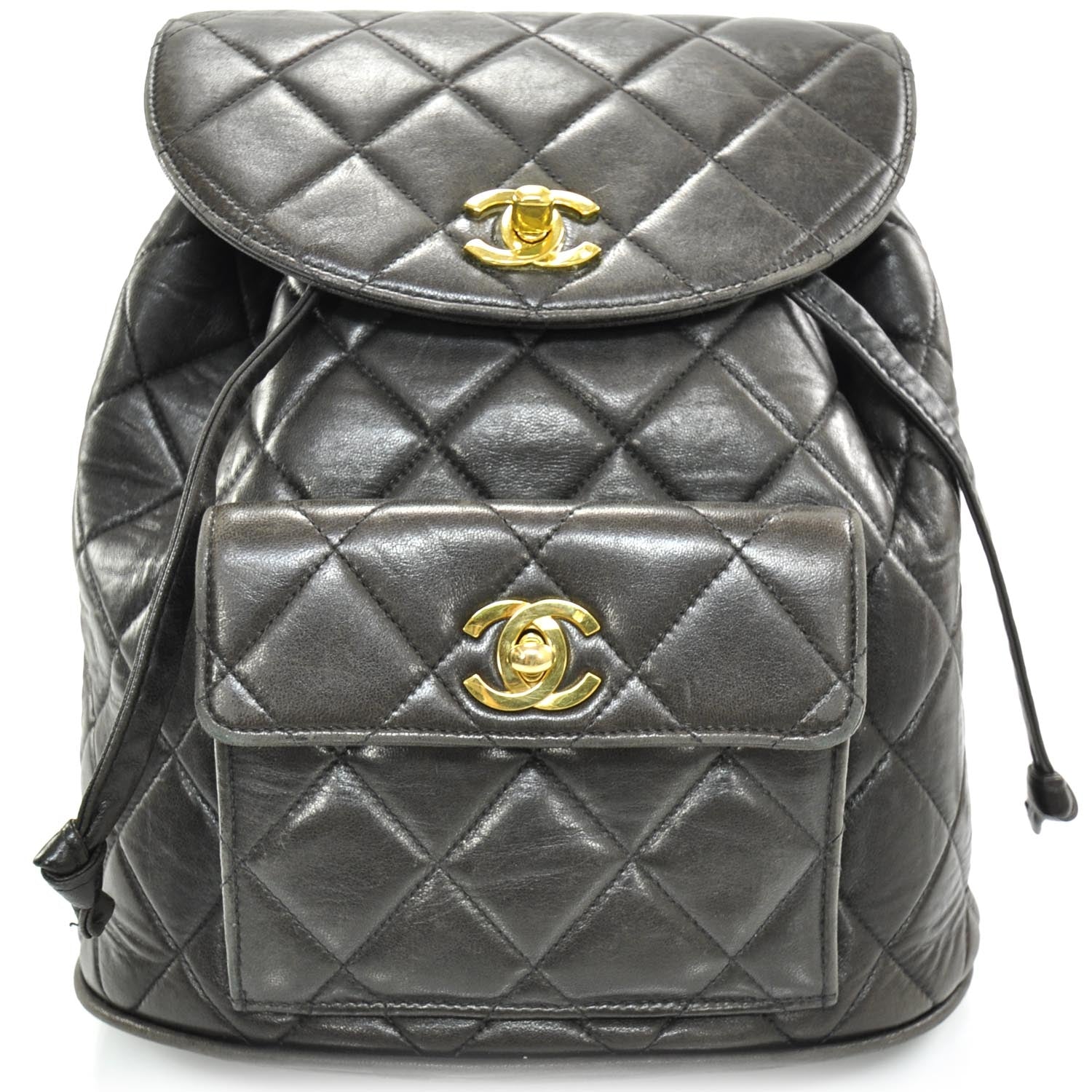 Chanel Lambskin Quilted Chain Backpack Dark Brown 1 of 9