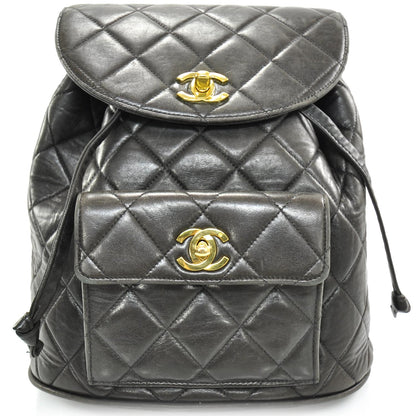 Chanel Lambskin Quilted Chain Backpack Dark Brown 1 of 9