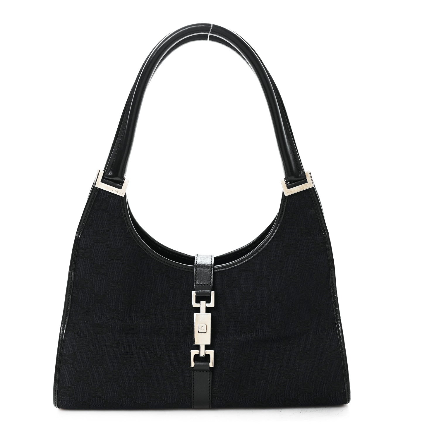 Gucci Monogram Bardot Shoulder Bag Black 1 of 11