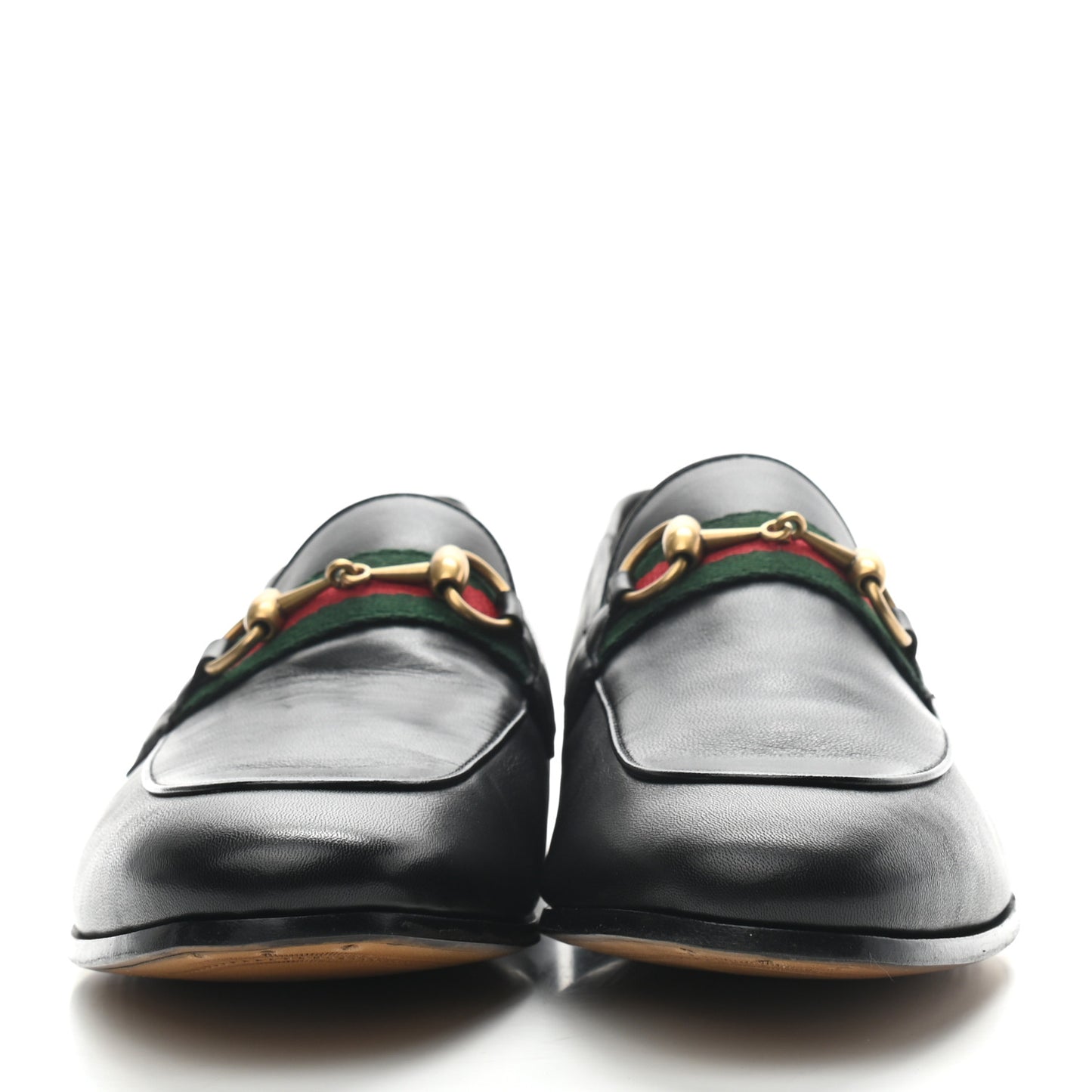 Lambskin Web Mens Horsebit Loafers 7.5 Black
