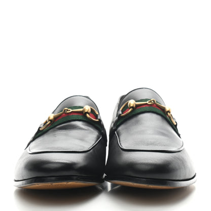 Gucci Lambskin Web Mens Horsebit Loafers 7.5 Black 2 of 7