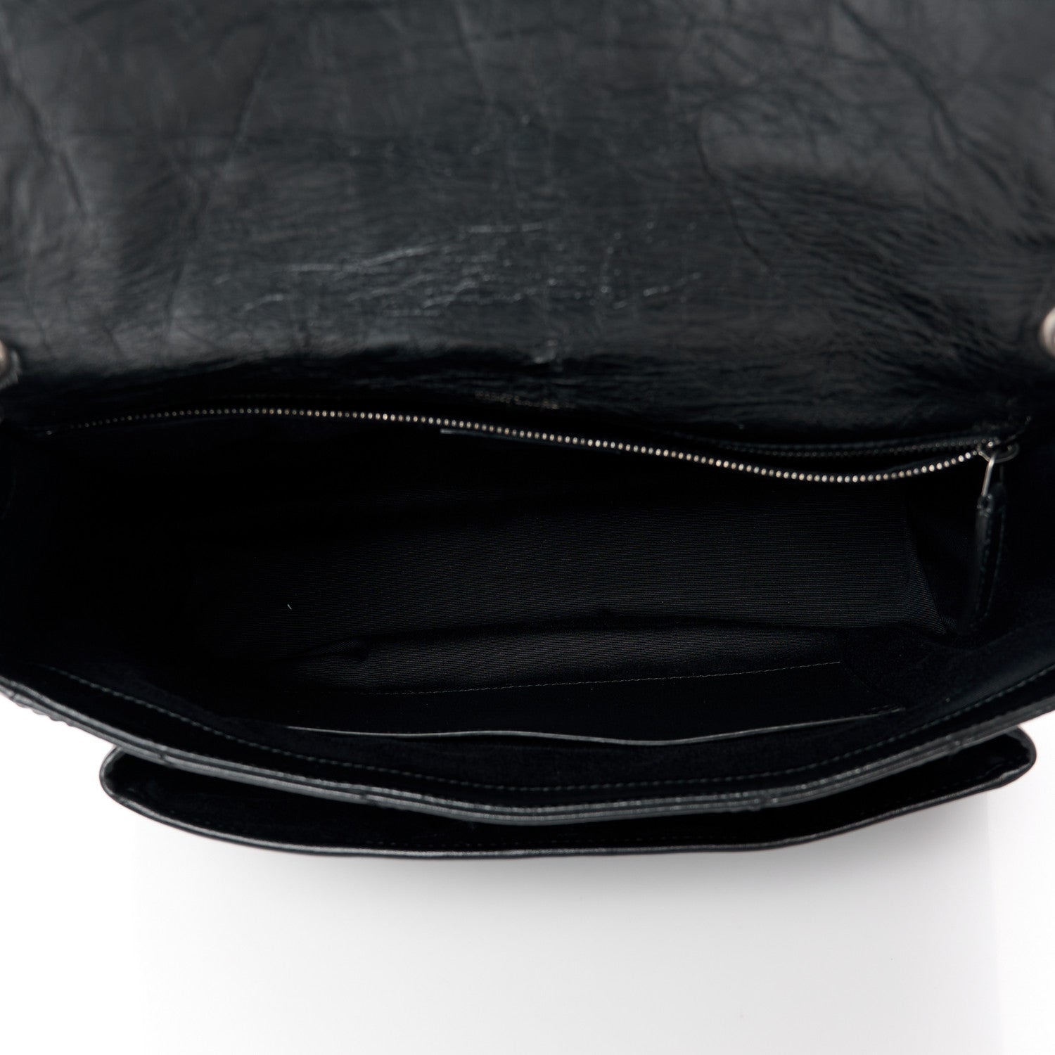 Saint Laurent Crinkled Calfskin Matelasse Monogram Large Niki Chain Satchel Black 5 of 11