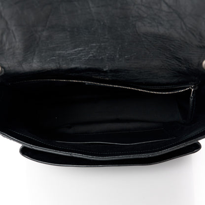 Saint Laurent Crinkled Calfskin Matelasse Monogram Large Niki Chain Satchel Black 5 of 11