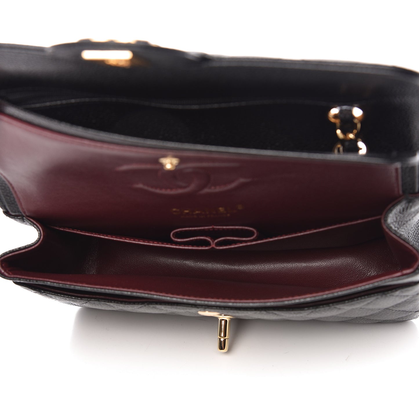 Caviar Quilted Small Double Flap Black