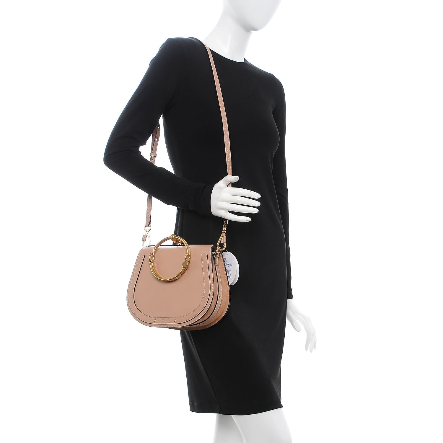 Chloe Calfskin Suede Medium Nile Bracelet Bag Biscotti Beige 2 of 6