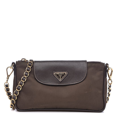 Prada Tessuto Nylon Saffiano Crossbody Bag Corinto 1 of 11