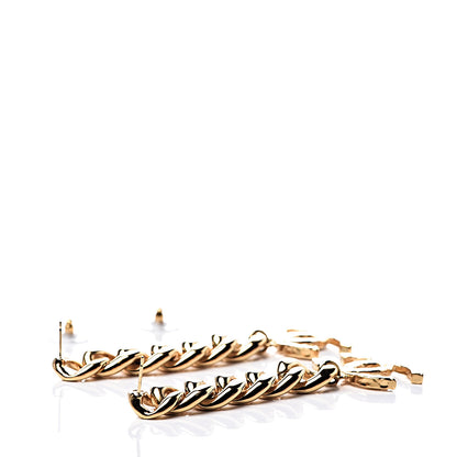 Chanel Metal CC Pick Drop Earrings Gold 3 of 5