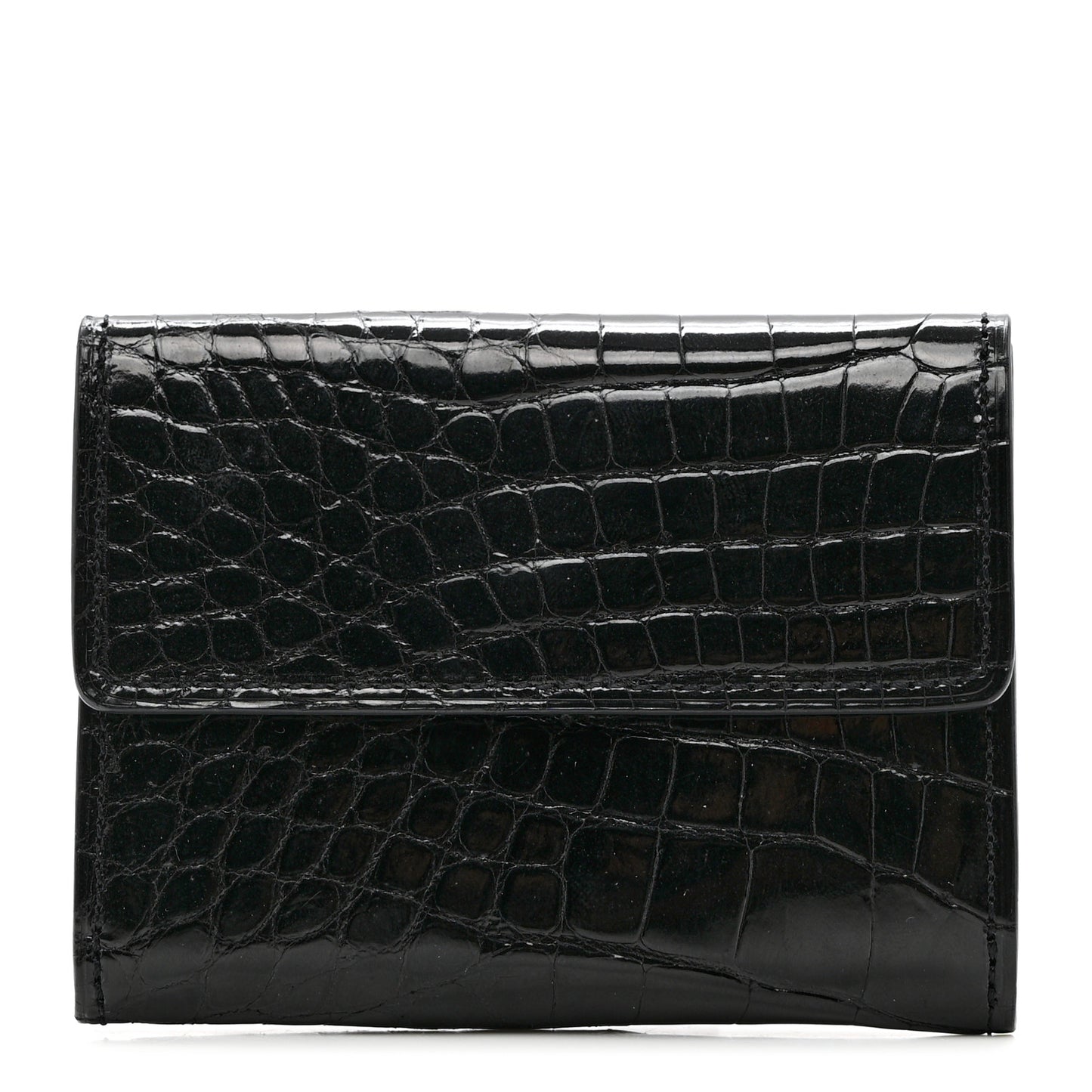 Shiny Alligator Ludlow Wallet Black
