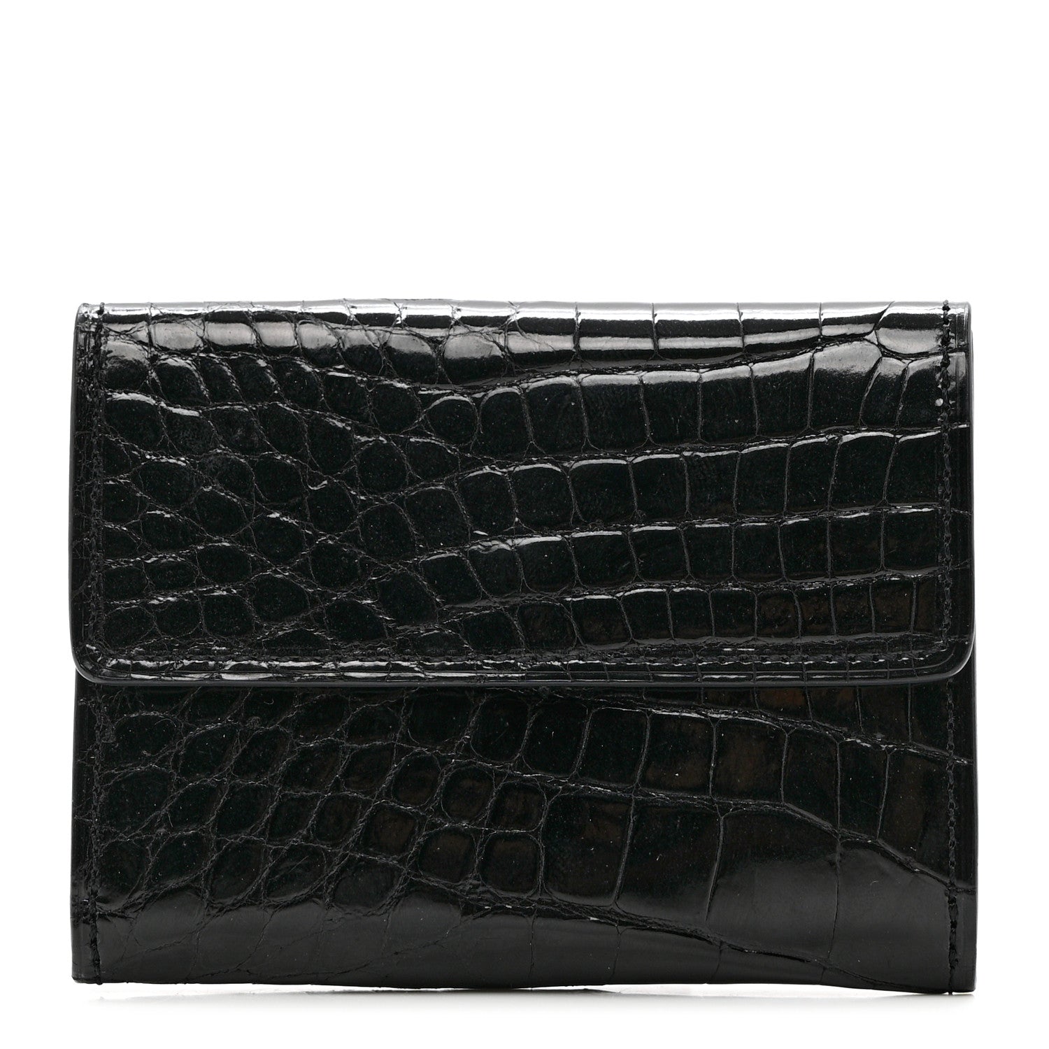 Louis Vuitton Shiny Alligator Ludlow Wallet Black 1 of 11