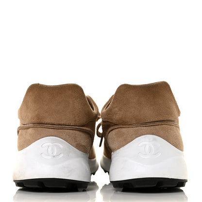 Chanel Suede Goatskin CC Sneakers 40.5 Dark Beige 5 of 9