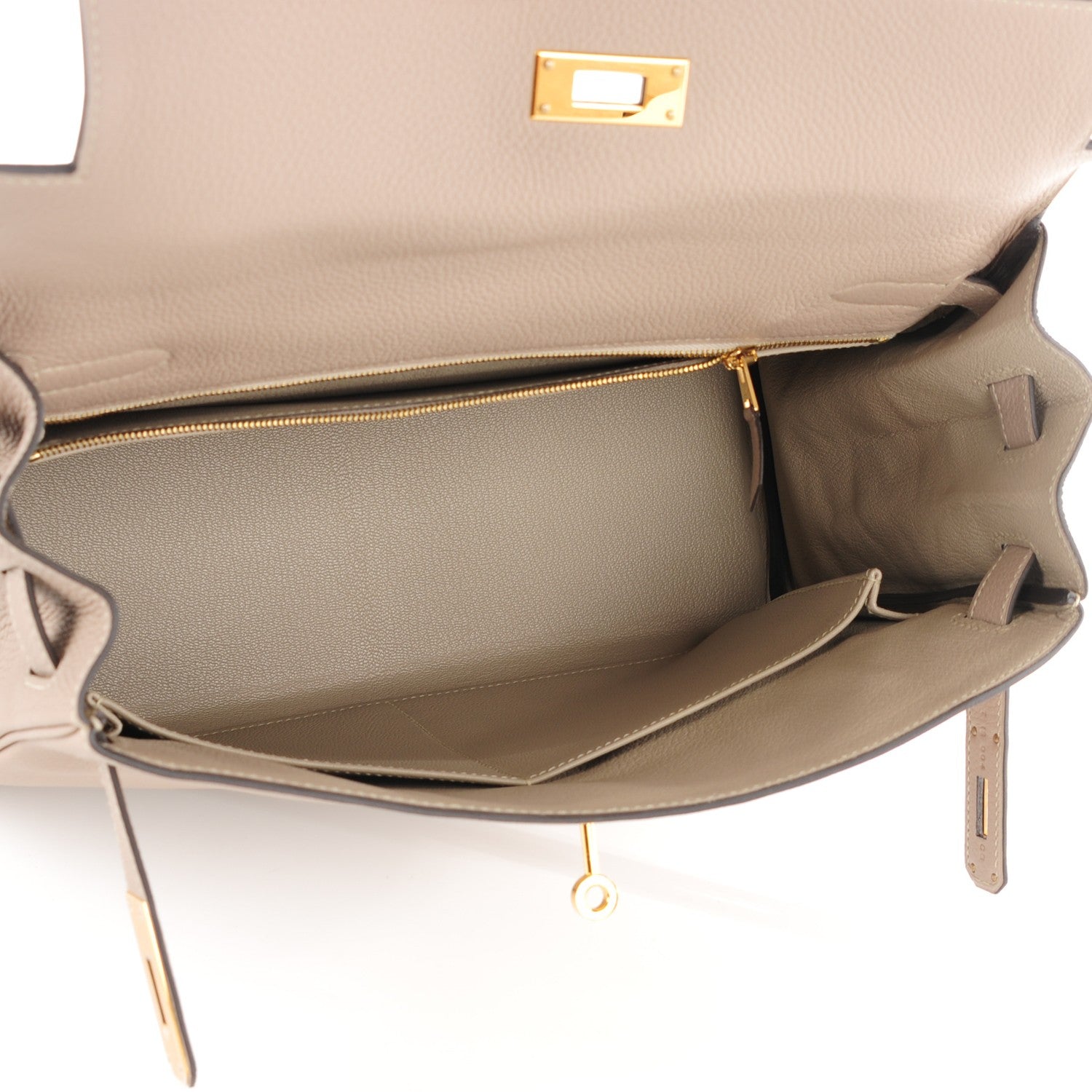 Hermes Togo Kelly Retourne 32 Gris Tourterelle 8 of 23