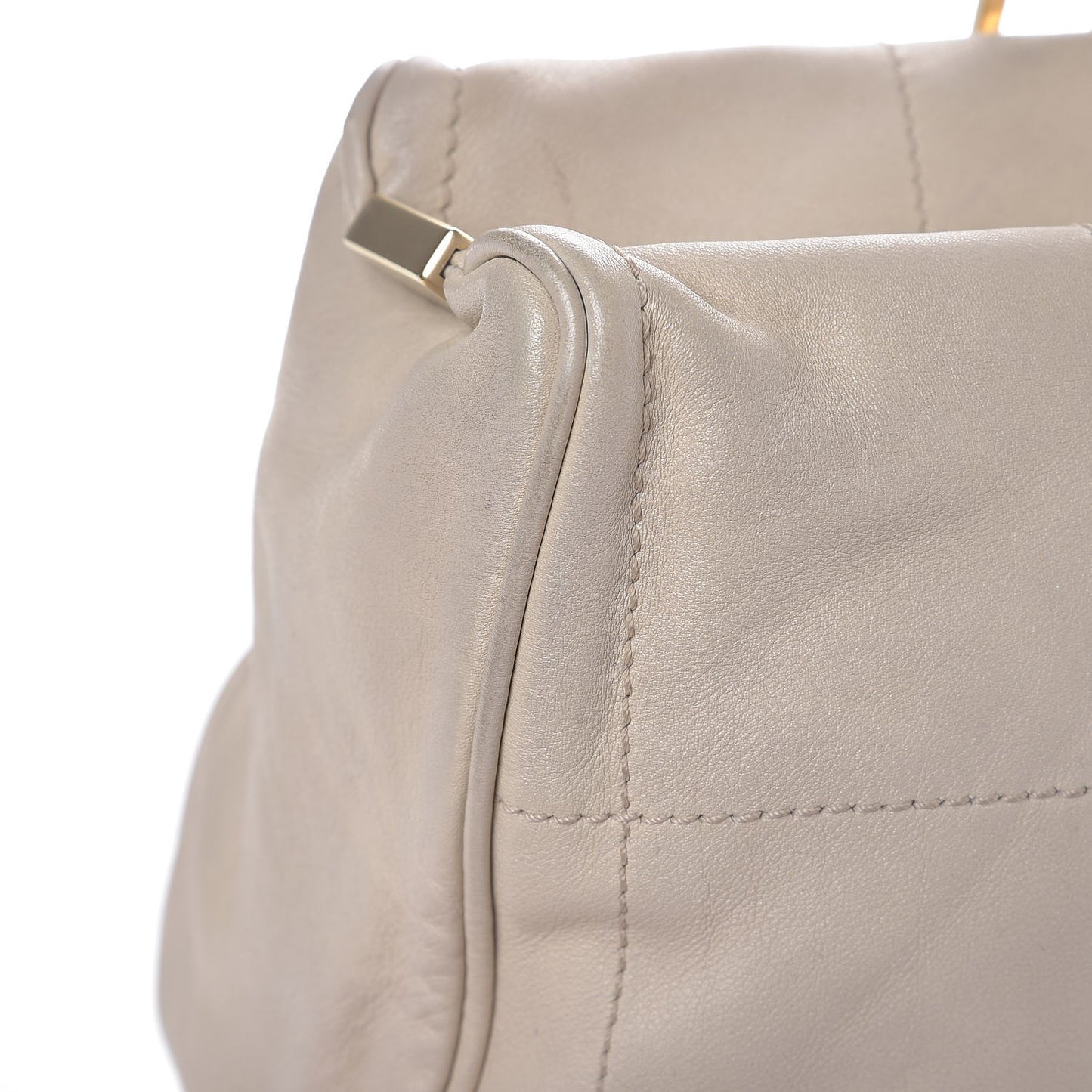 Calfskin Square Stitched Tote Ivory