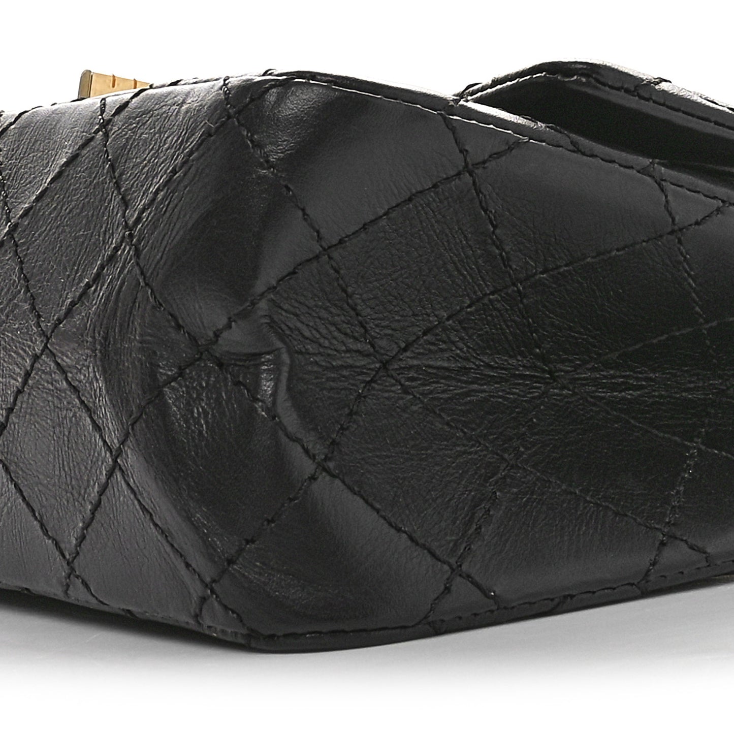 Aged Calfskin Quilted 2.55 Reissue 225 Flap Black