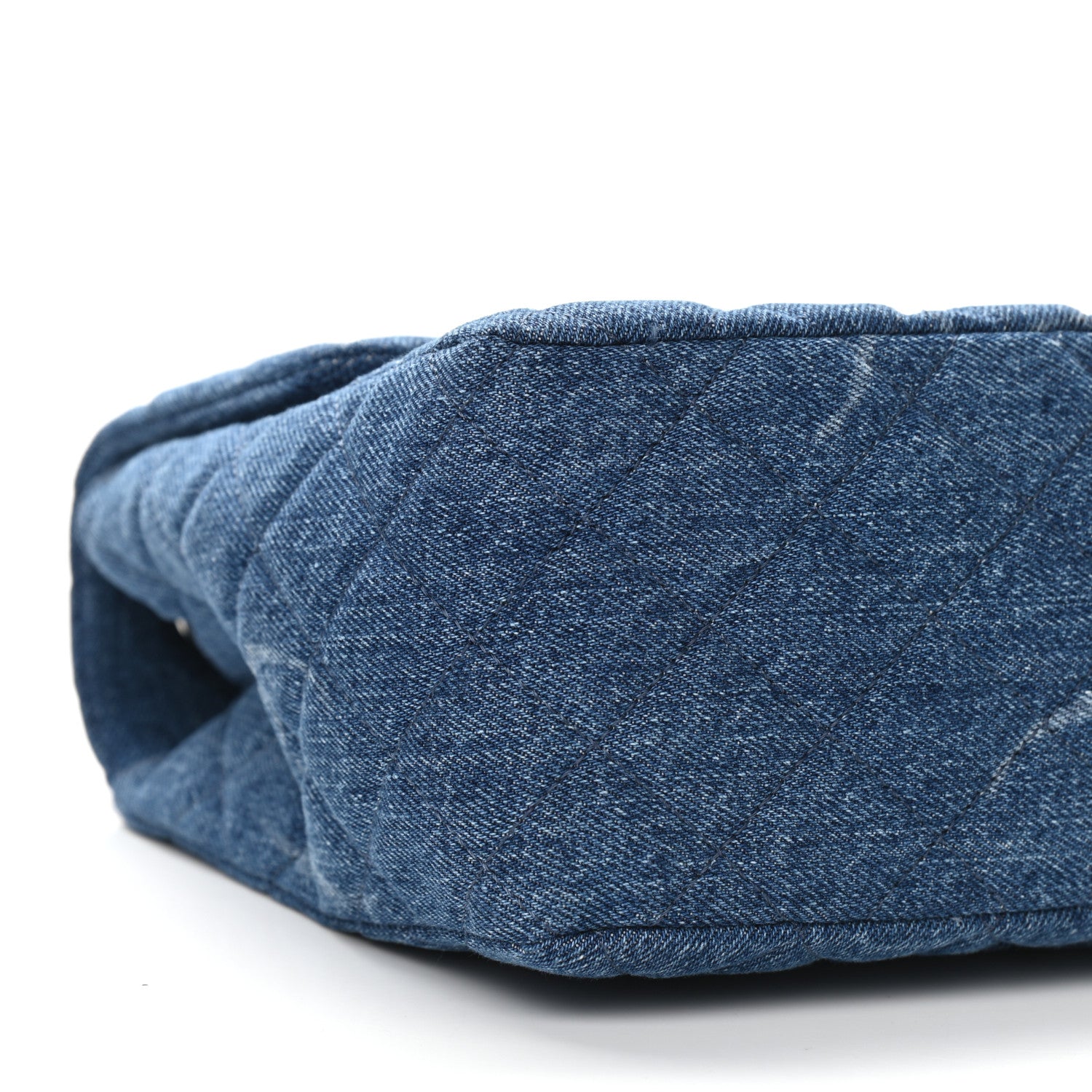 Chanel Denim Quilted CC Print Jumbo Single Flap Blue 9 of 11