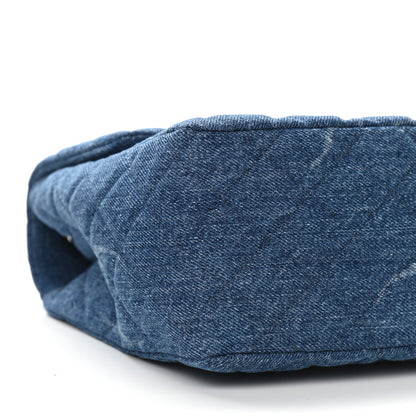 Chanel Denim Quilted CC Print Jumbo Single Flap Blue 9 of 11