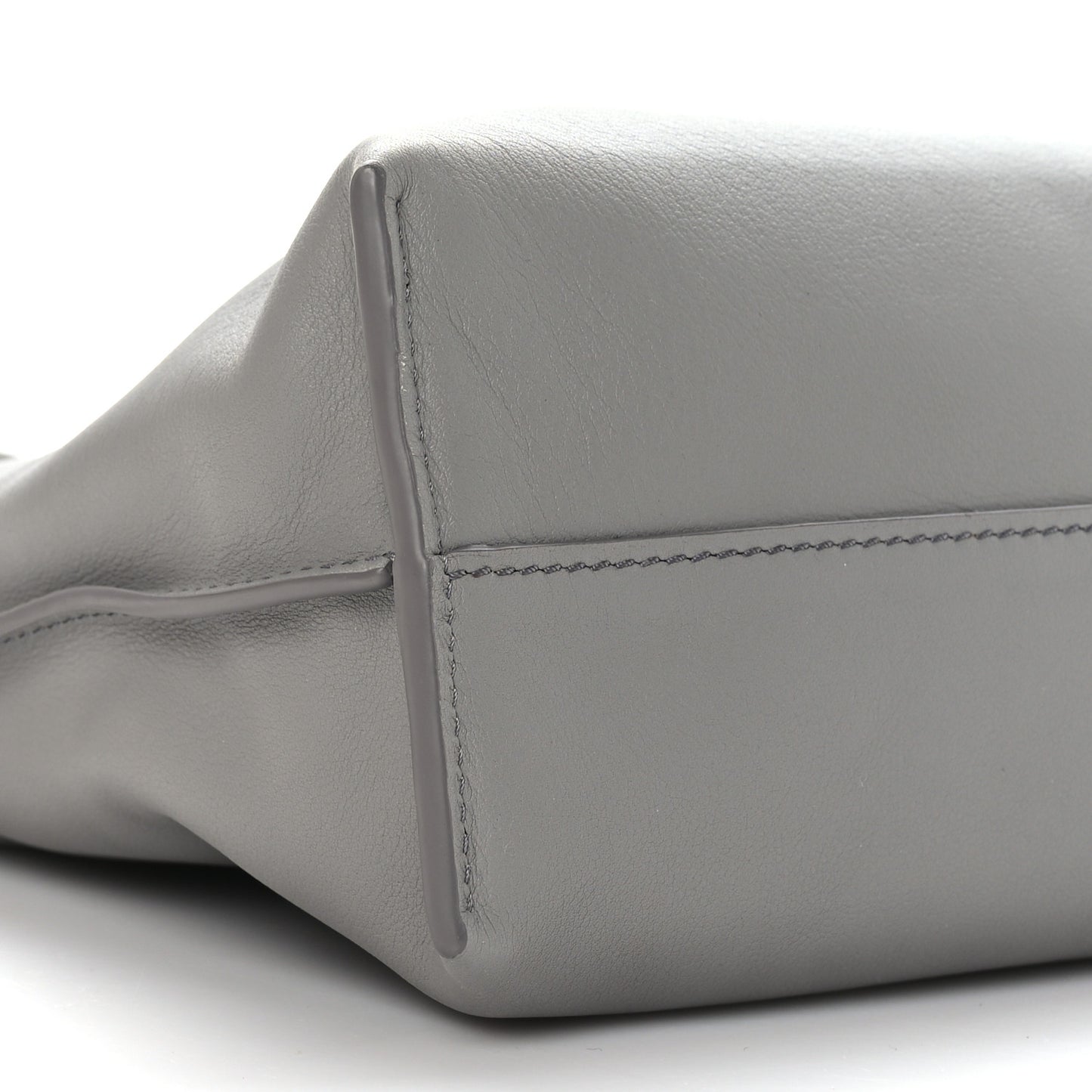 Calfskin Mini Flamenco Knot Clutch Pearl Grey