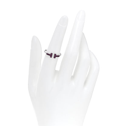 Tiffany 18K White Gold Ruby T Wire Ring 53 6.5 2 of 5