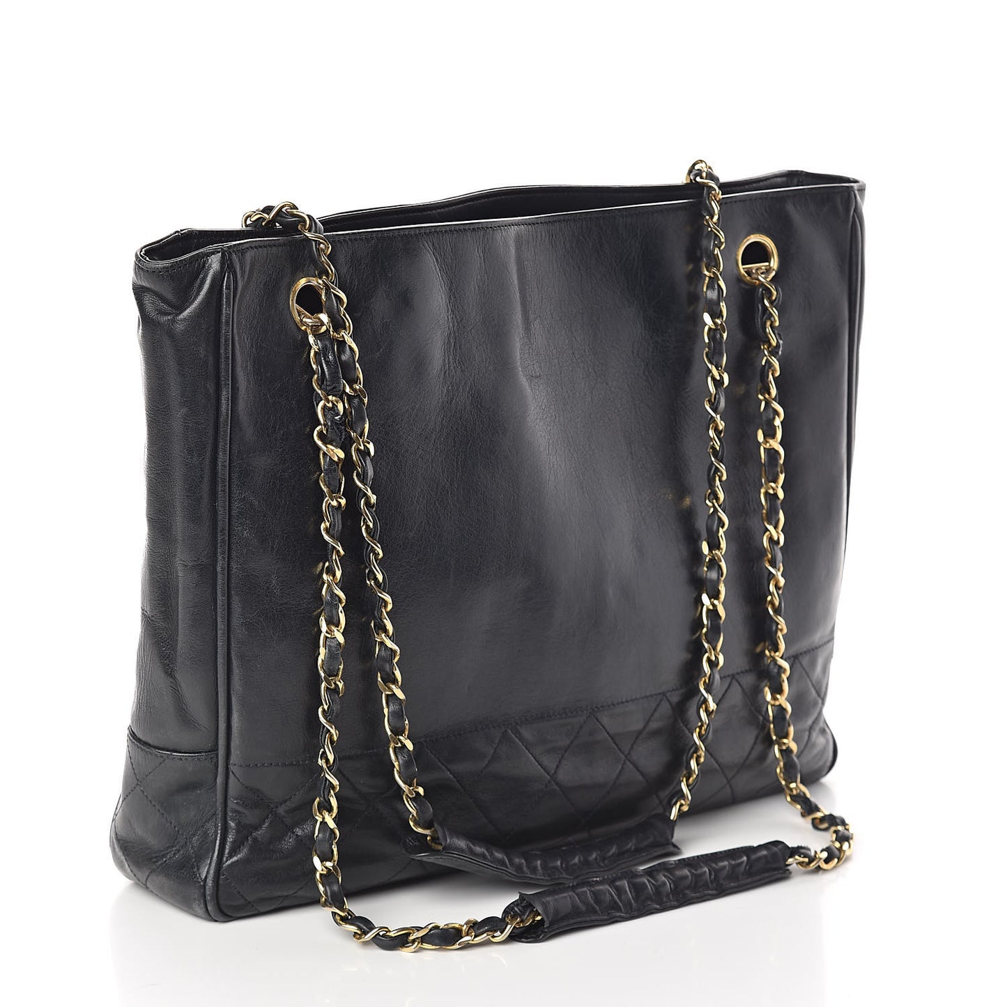 Lambskin Shopping Tote Navy