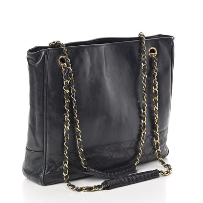 Chanel Lambskin Shopping Tote Navy 3 of 11