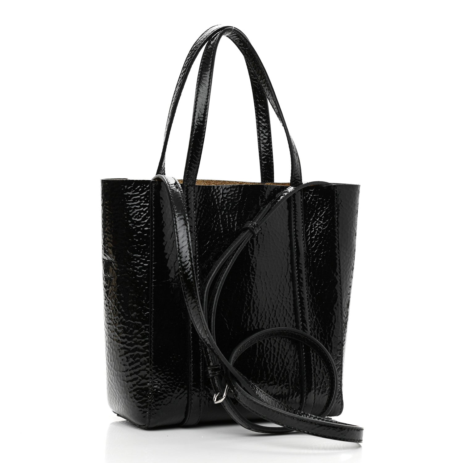 Balenciaga Textured Patent Calfskin XXS Everyday Tote Black 5 of 31