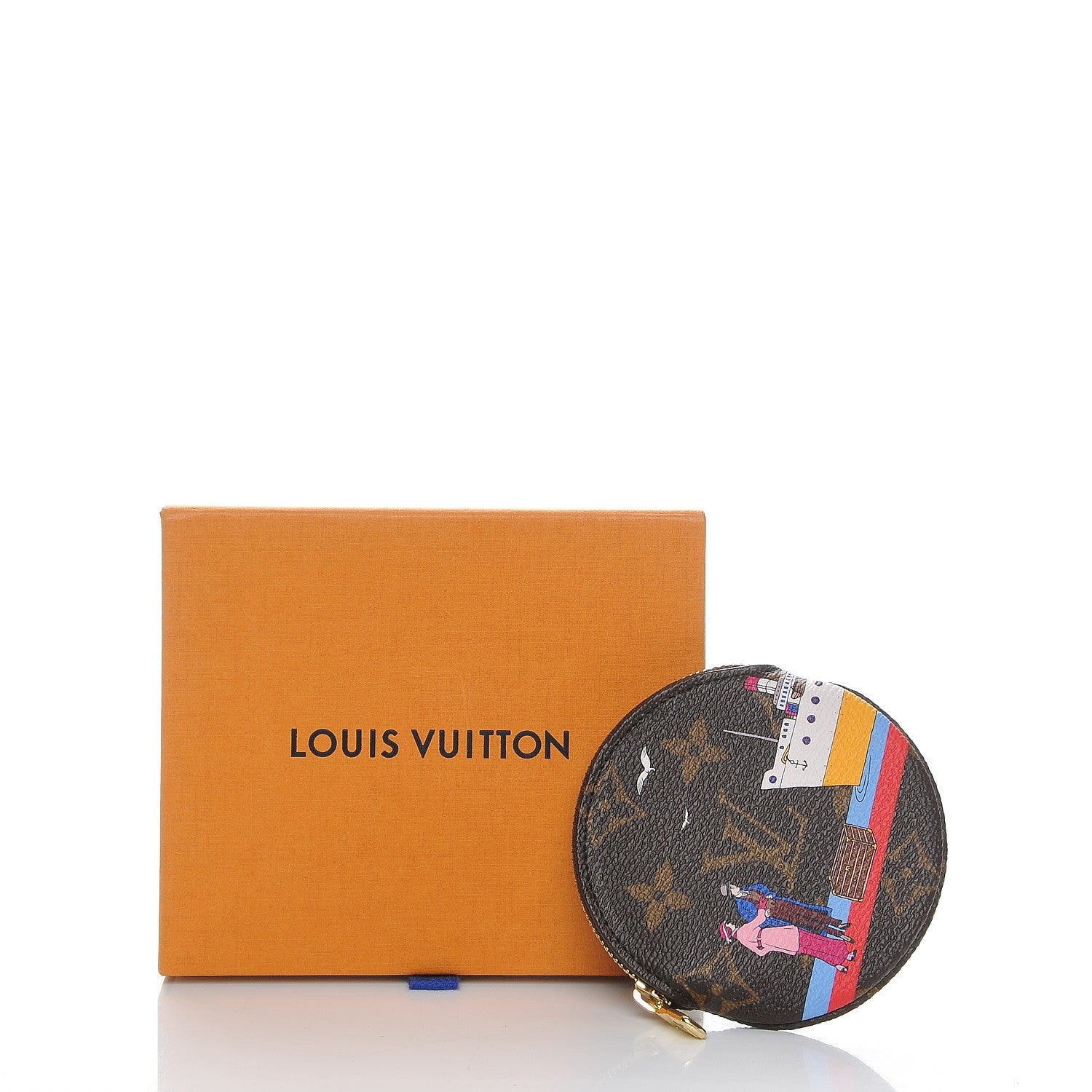 Louis Vuitton Monogram 2016 Christmas Animation Round Coin Purse Rouge 8 of 8