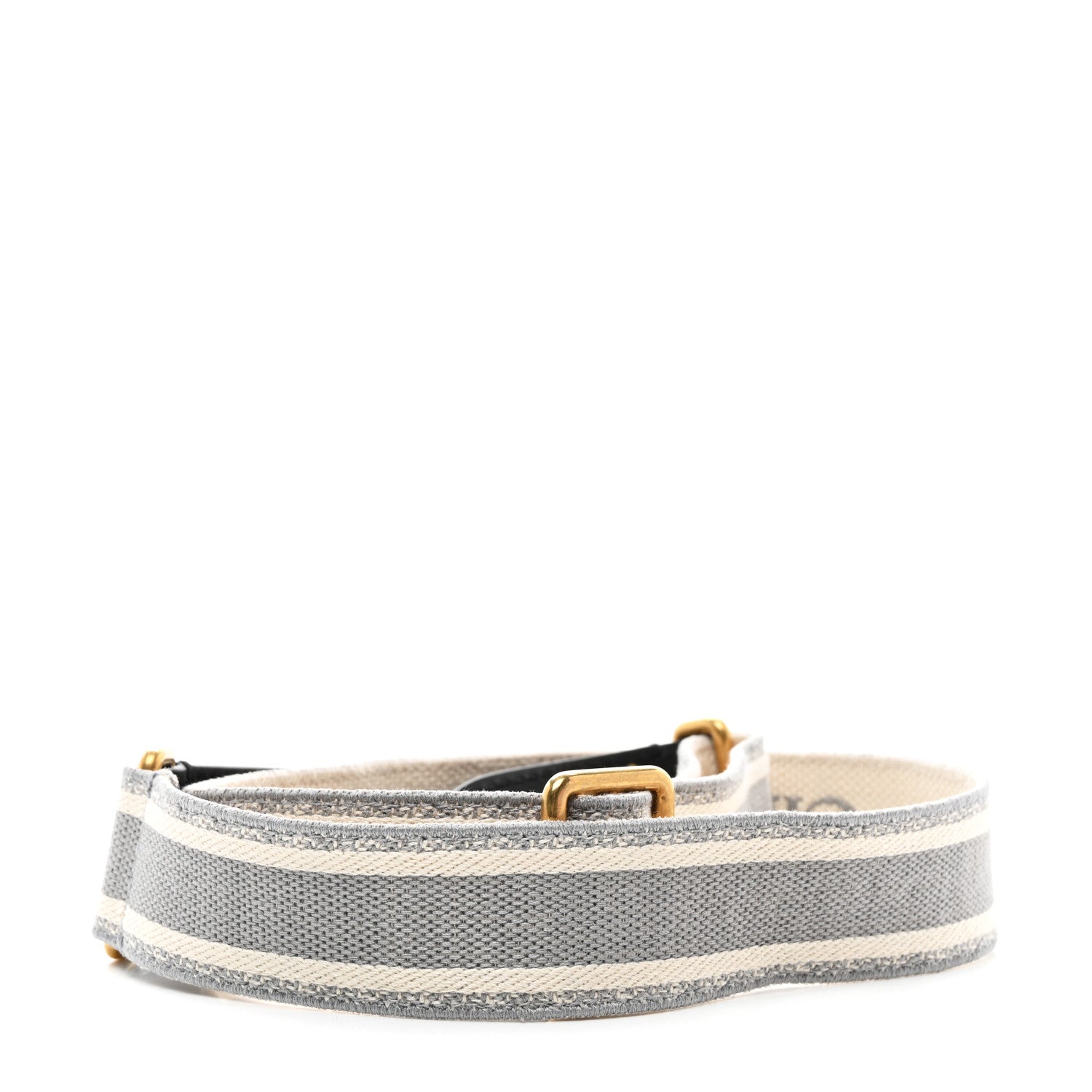Christian Dior Canvas Embroidered Shoulder Strap Grey 2 of 4