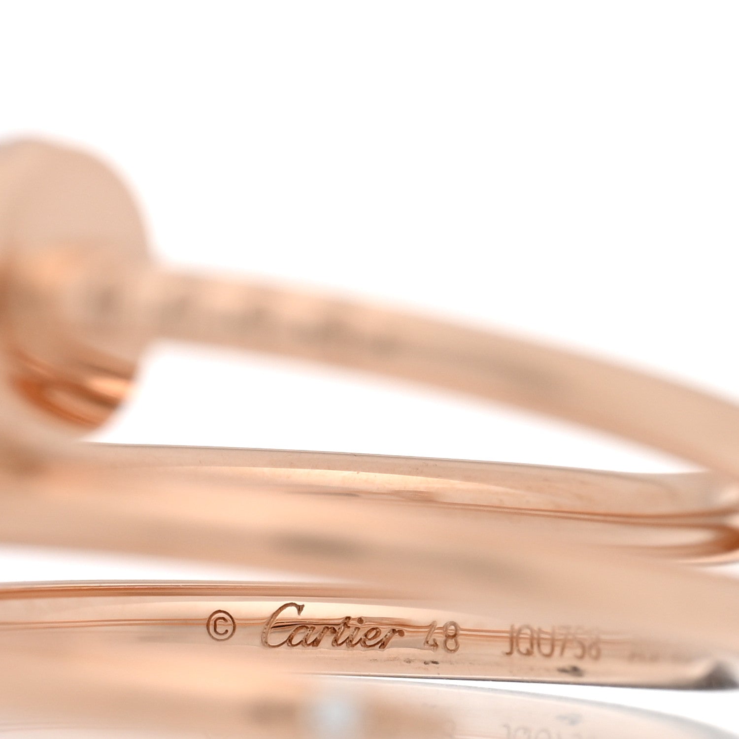 Cartier 18K Pink Gold Diamond Double Juste Un Clou Ring 48 4.5 4 of 4