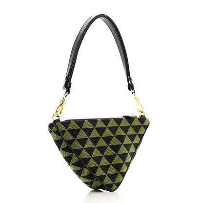 Prada Jacquard Triangolo Symbole Embroidered Mini Triangle Bag Black Edera 3 of 9
