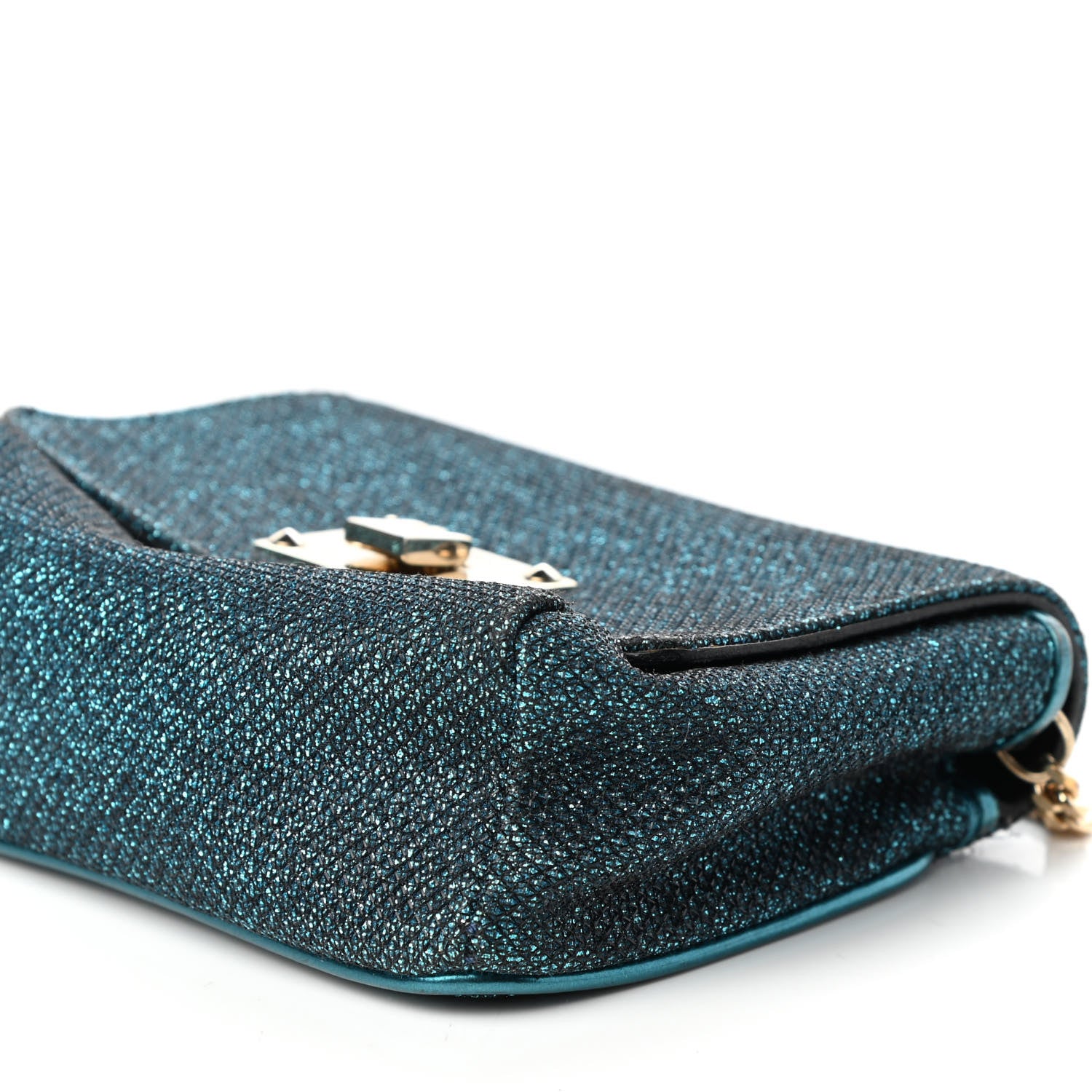 Jimmy Choo Lame Glitter Mini Ruby Chain Crossbody Blue 9 of 9