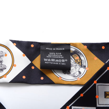 Hermes Silk Colliers Et Chiens Twilly Black Gold White 2 of 3