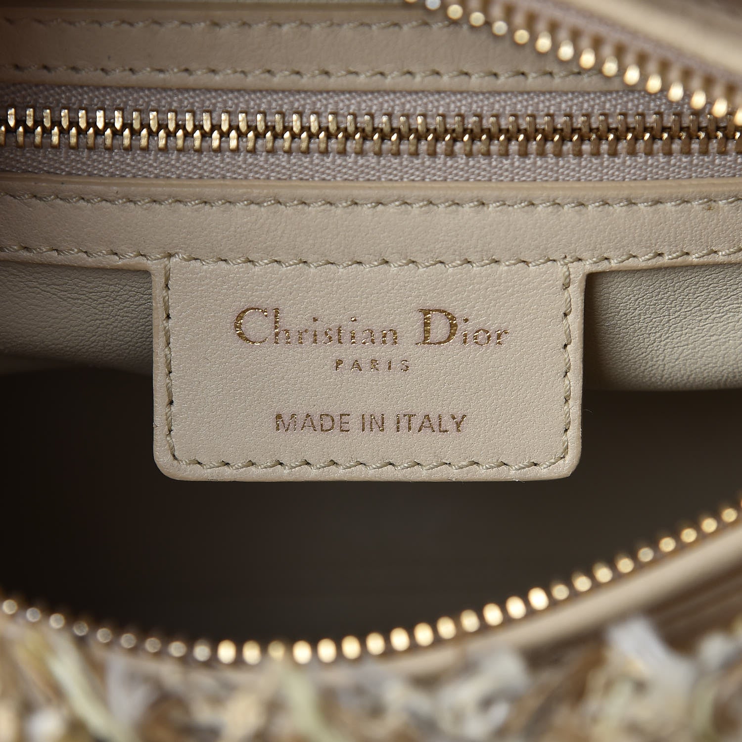 Christian Dior Tweed Crystal Fringe Medium Lady Dior Beige 6 of 18