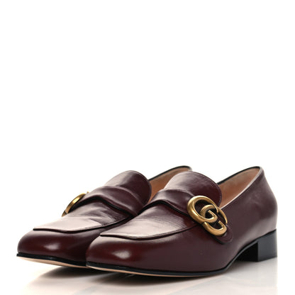 Gucci Malaga Kid Womens GG Marmont Loafers 37 Vintage Bordeaux 3 of 9