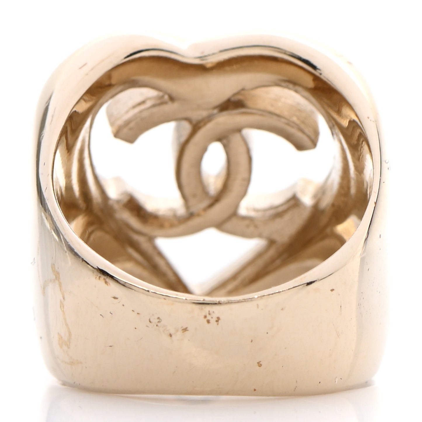 Metal CC Heart Ring 52 Gold