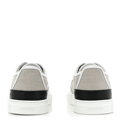 Hermes Canvas Calfskin Get Sneakers 40 Prunoir Blanc 4 of 10