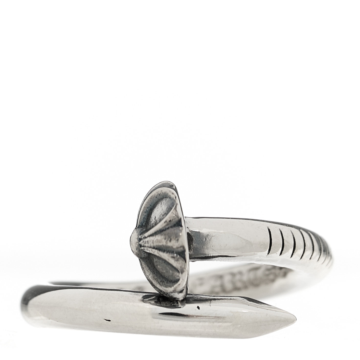 Sterling Silver Cross Ball Nail Ring 51 5.75