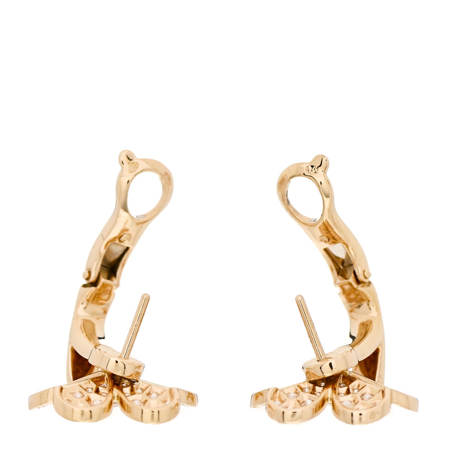 18K Yellow Gold Diamond Small Frivole Pave Earrings