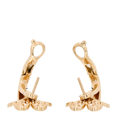 Van Cleef & Arpels 18K Yellow Gold Diamond Small Frivole Pave Earrings 3 of 5