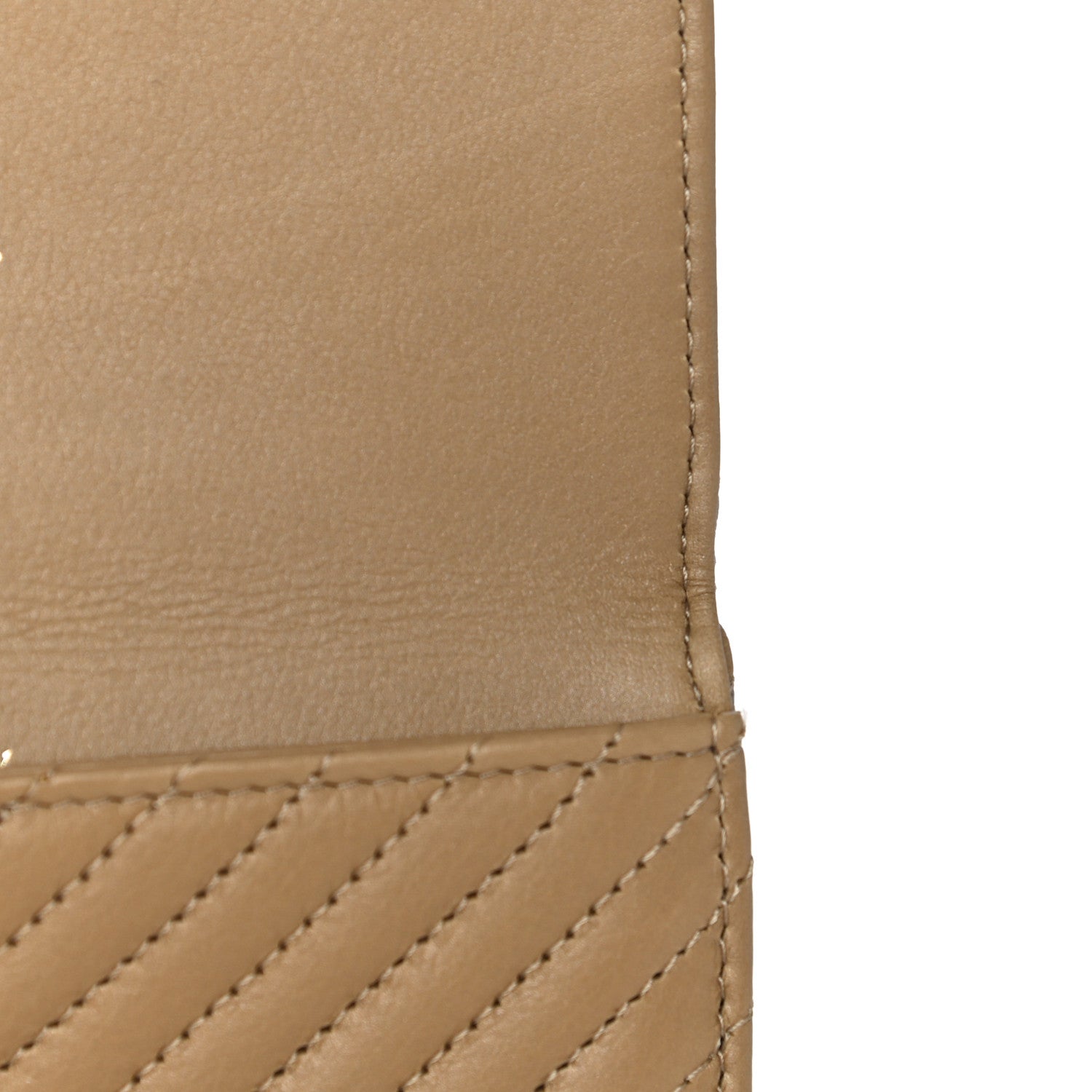 Chanel Aged Calfskin Chevron Quilted Flap Card Holder Beige 11 of 16