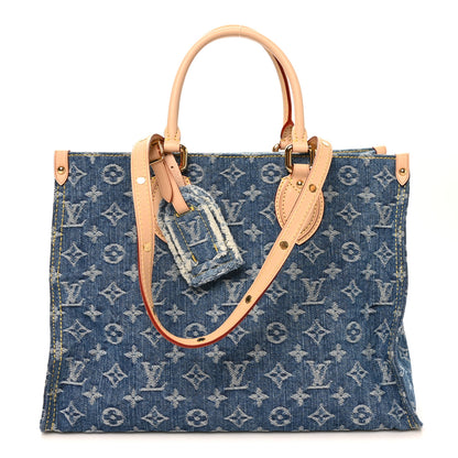 Louis Vuitton Monogram Denim Onthego MM Blue 1 of 9