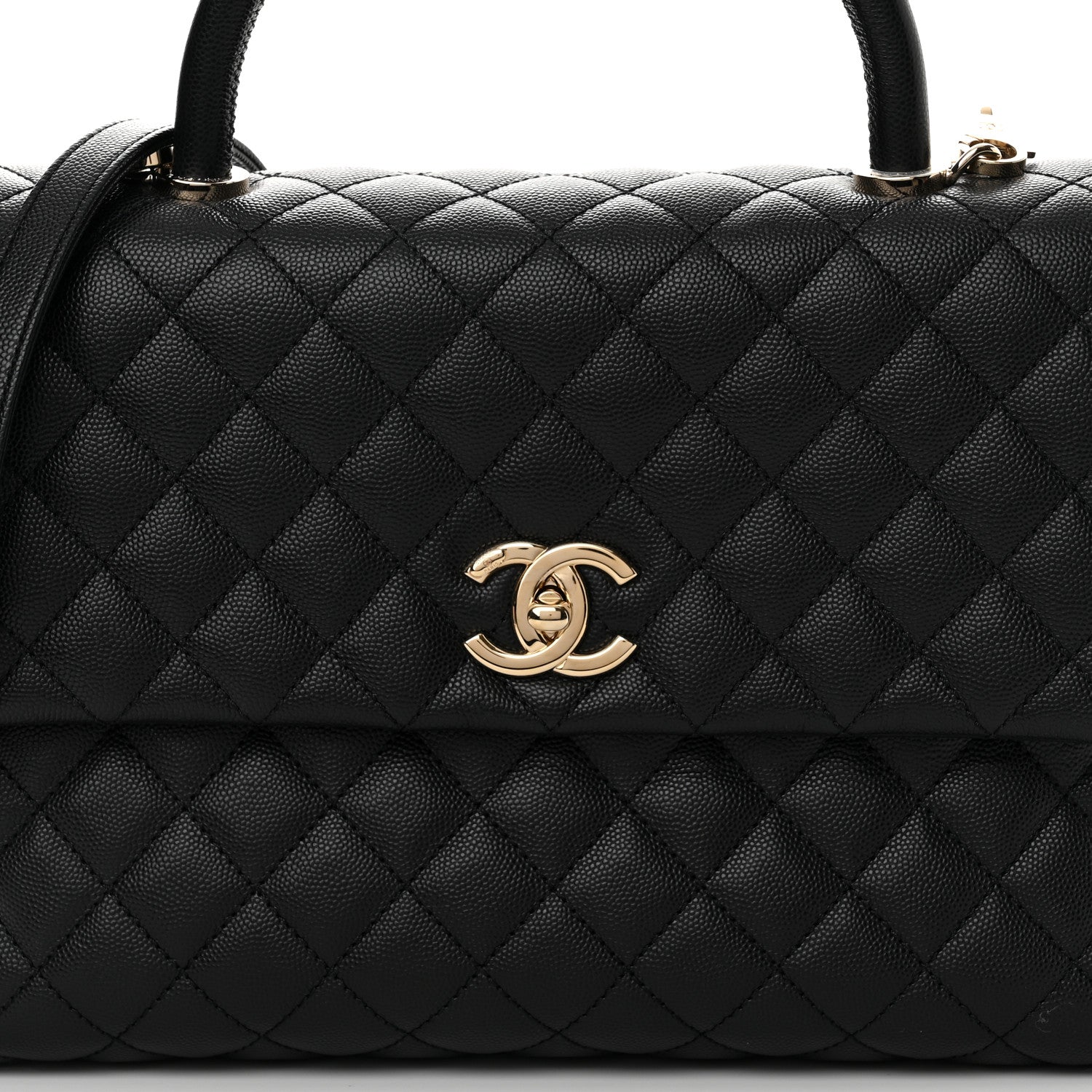 Chanel Caviar Quilted Medium Coco Handle Flap Black 8 of 10
