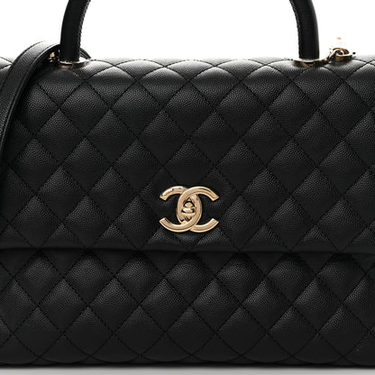 Chanel Caviar Quilted Medium Coco Handle Flap Black 8 of 10
