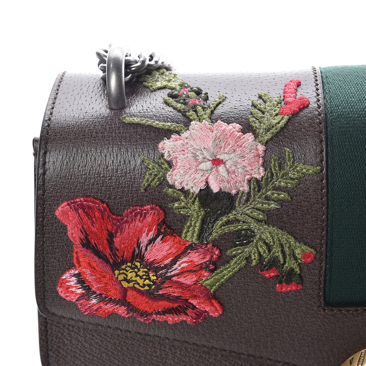 Gucci Calfskin Web Floral Embroidered Medium Dionysus Shoulder Bag New Acero 12 of 13