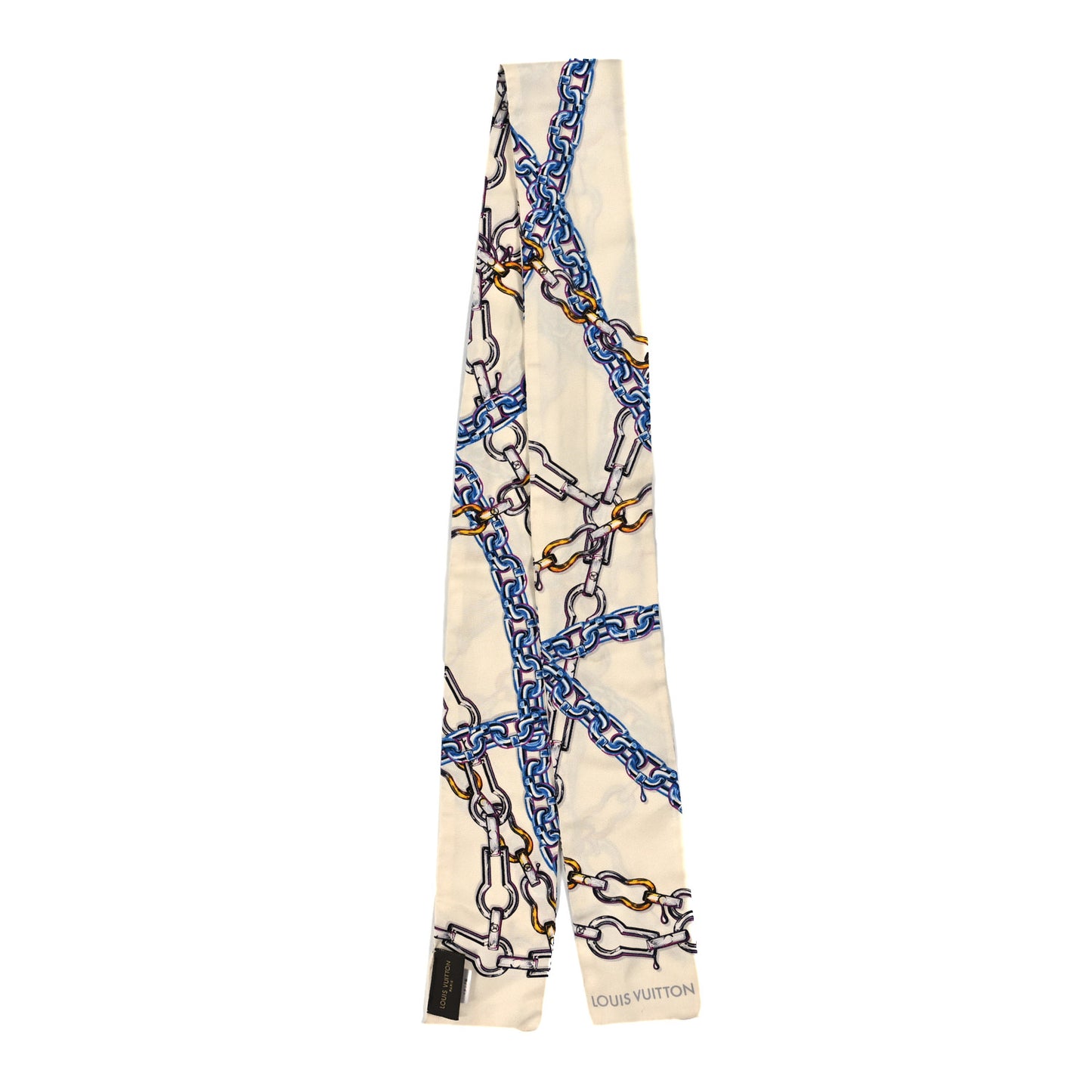 Silk Monogram Chain Bandeau White