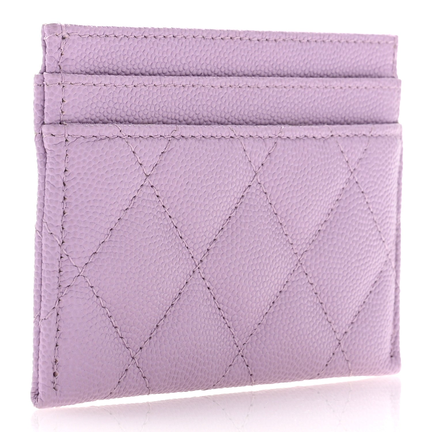 Chanel Caviar Quilted CC Logo Card Holder Light Purple 3 of 9