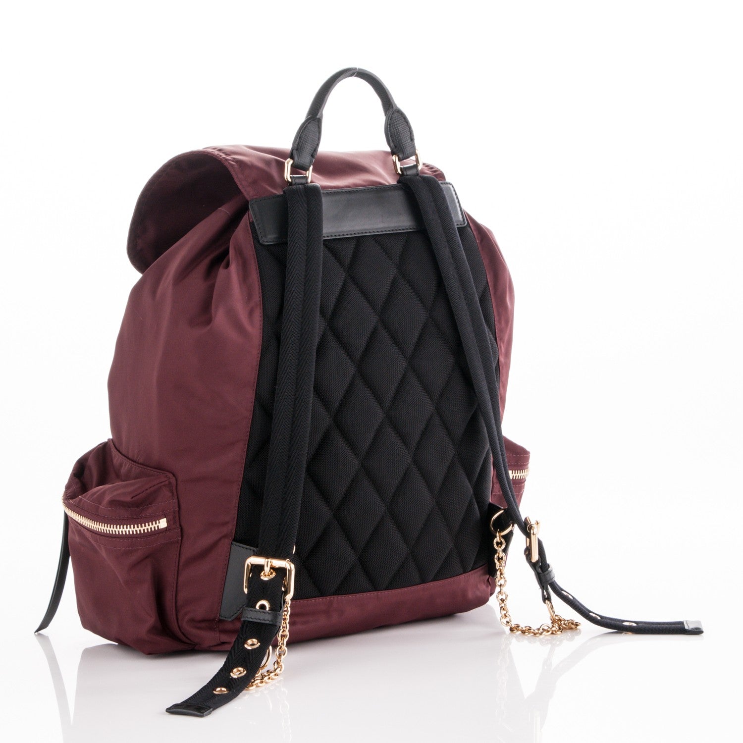 Burberry Nylon Large Rucksack Backpack Burgundy Red 3 of 7