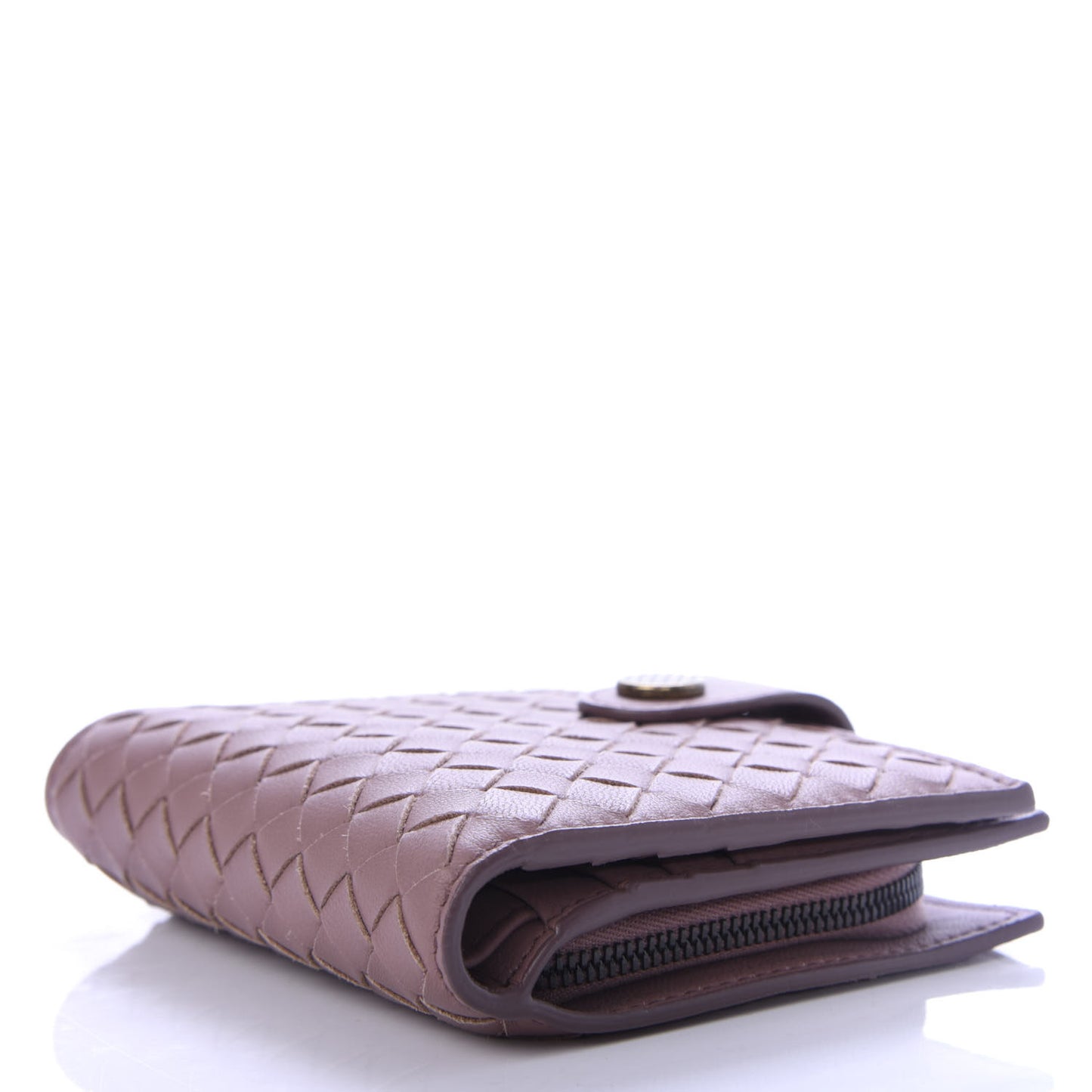 Nappa Intrecciato French Compact Wallet Violet